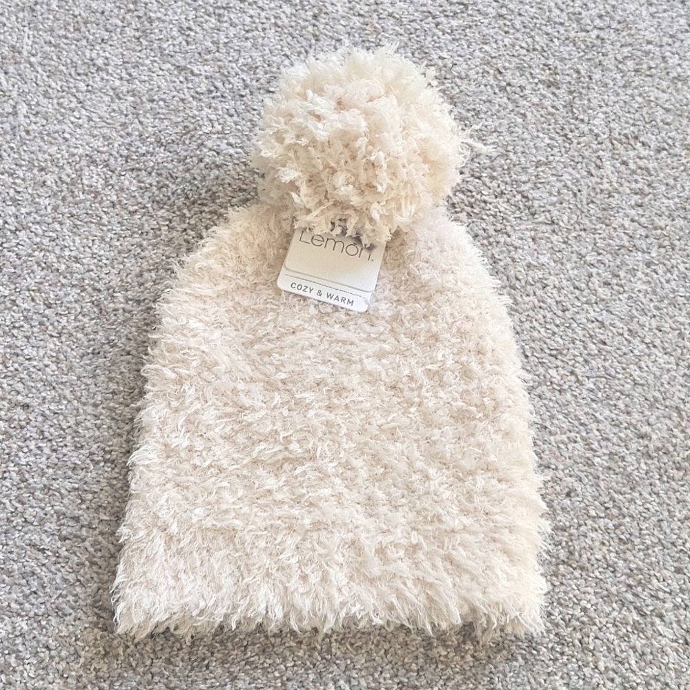 Lemon Snow Drift Pom Pom Beanie
